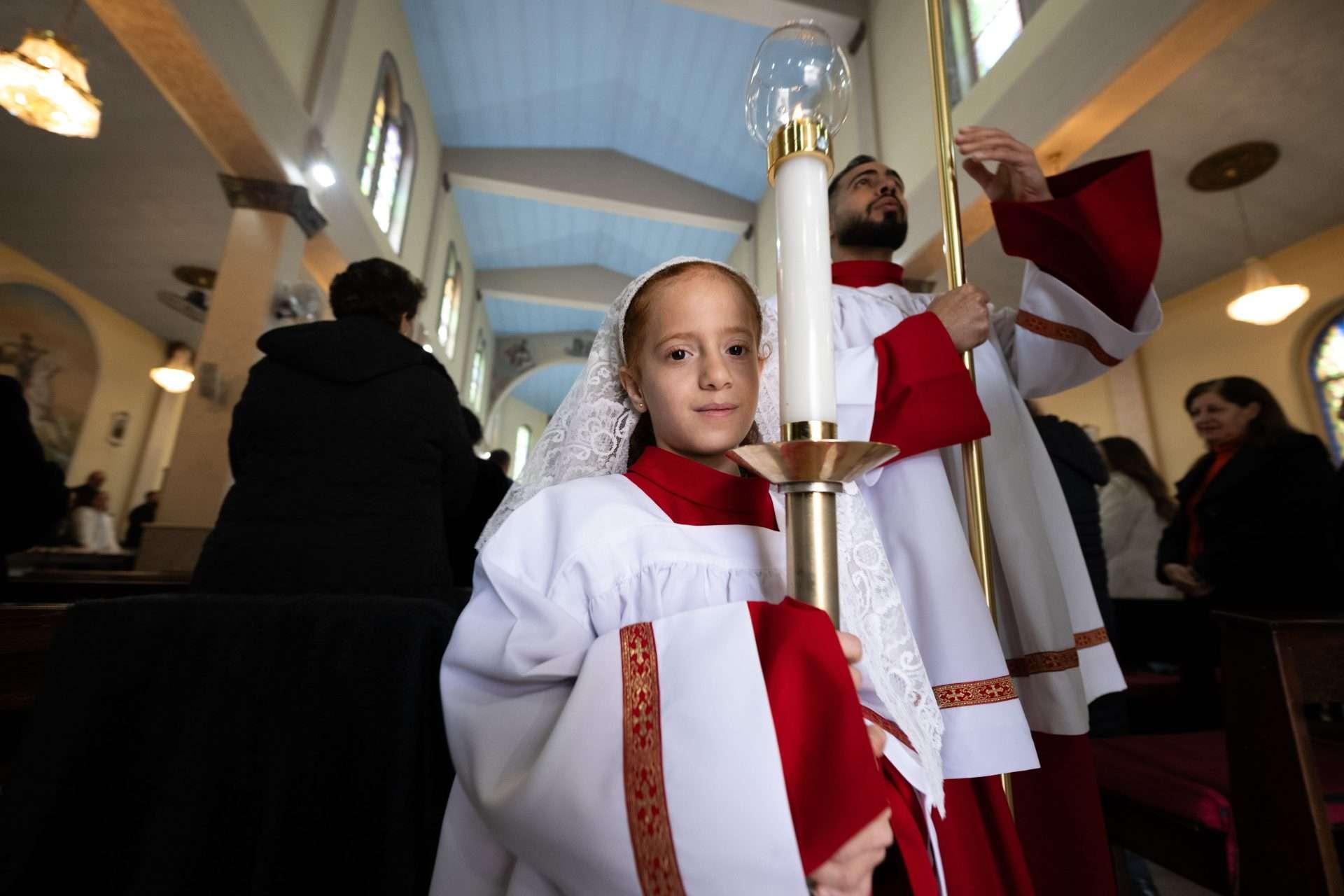 A Mass in Taybeh during the Holy Land Coordination visit 